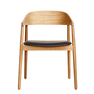 Andersen Furniture AC2 Lenestol - Matt lakk - Skinn Sort - L1000