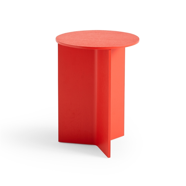 HAY Slit Table Wood Round High - Candy Red