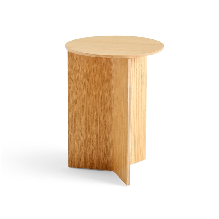 HAY Slit Table Wood Round High - Oak