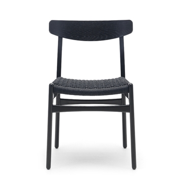 Carl Hansen & Søn CH23 Spisestuestol - Sort eik/Sort flettet