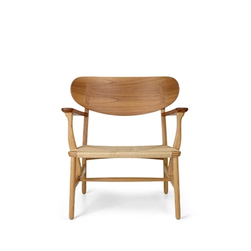 Carl Hansen & Søn CH22 Loungestol - Oljet eik/Teak m/naturflett