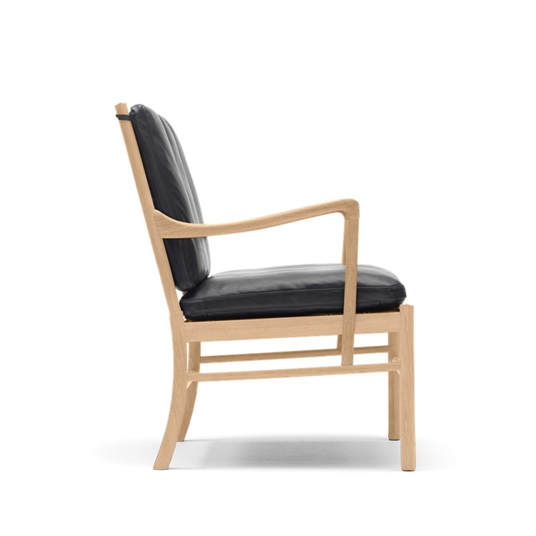 Carl Hansen & Søn Ow149 Colonial Stol Skinn Oljet Eik/Sort side