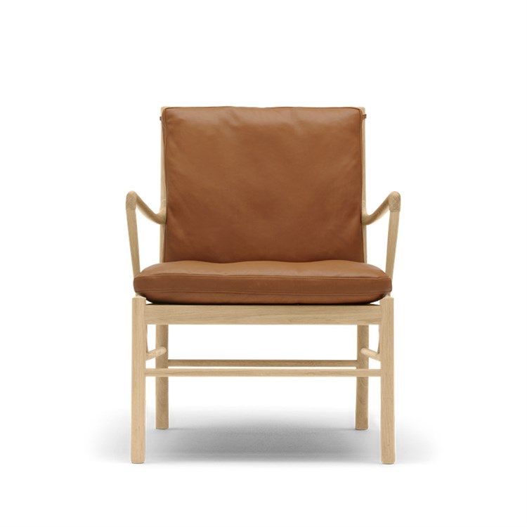 Carl Hansen & Søn Ow149 Colonial Stol Skinn Oljet Eik/Cognac