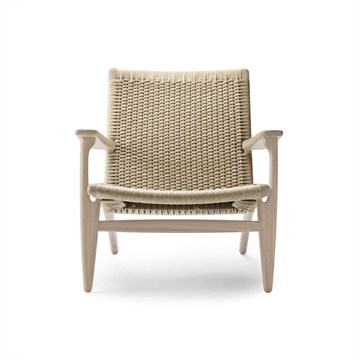 Carl Hansen & Søn CH25 Wegner Lounge stol Såpebehandlet eik/Naturflett