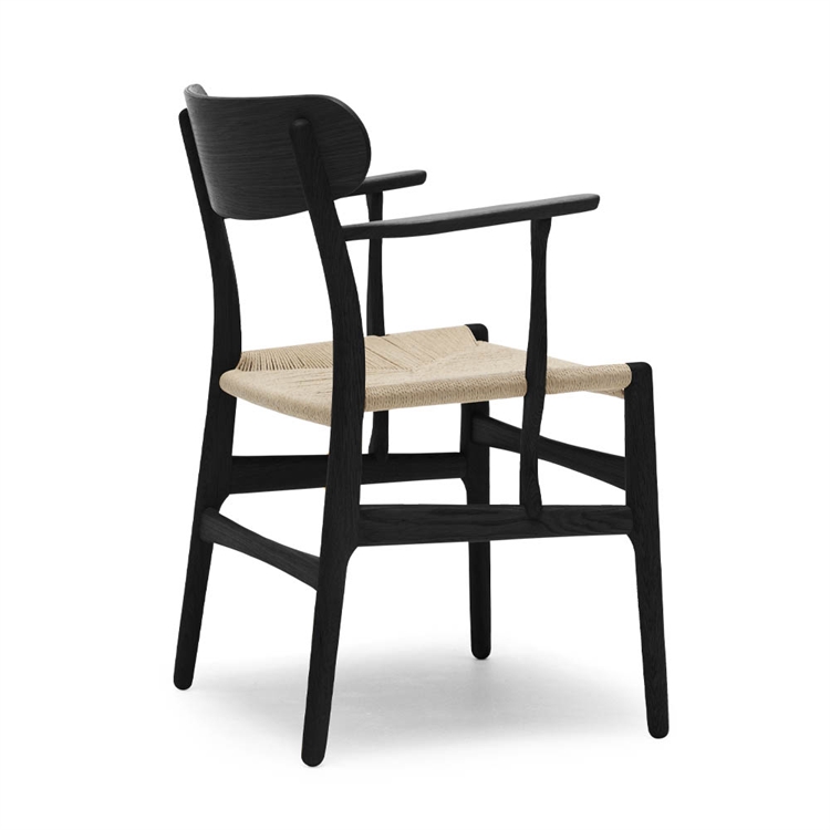 Carl Hansen & Søn CH26 Spisestol Sort Eik/Naturflettside