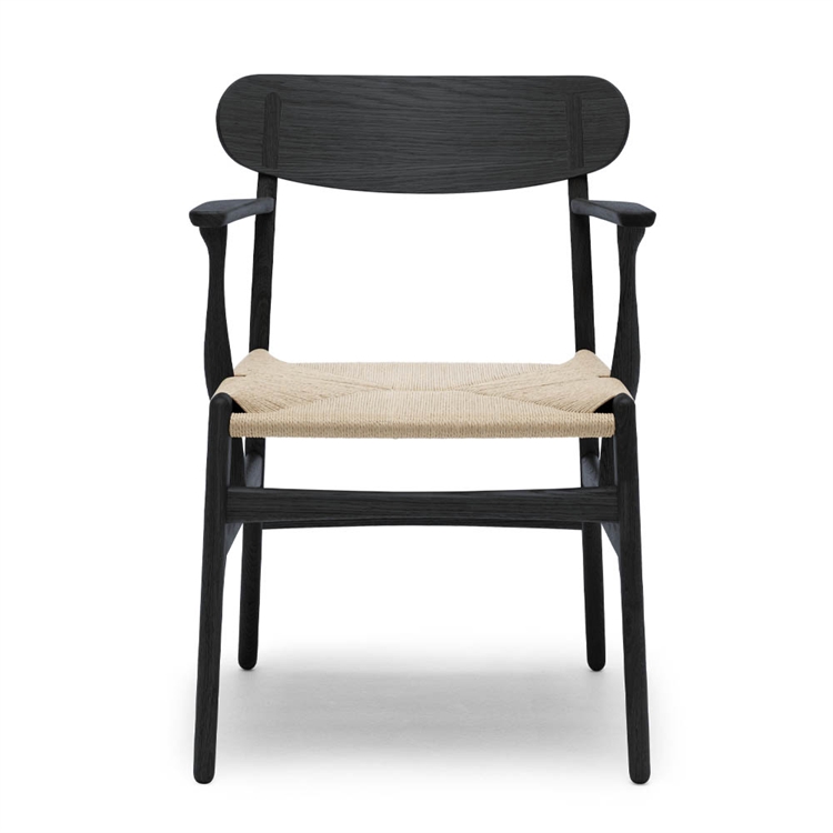 Carl Hansen & Søn CH26 Spisestol Sort Eik/Naturflett