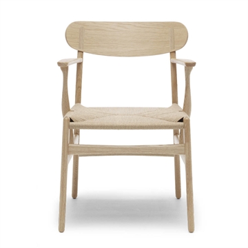 Carl Hansen & Søn CH26 Spisestol Hvitoljet Eik/Naturflett