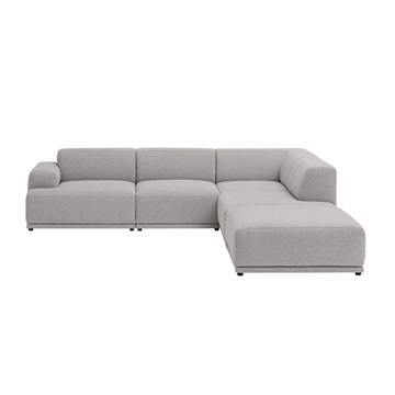 Muuto Connect Soft modulær hjørnesofa, konfigurasjon 2 - leire 12