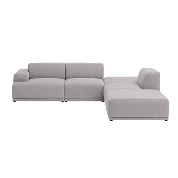 Muuto Connect Soft modulær hjørnesofa, konfigurasjon 3 - leire 12