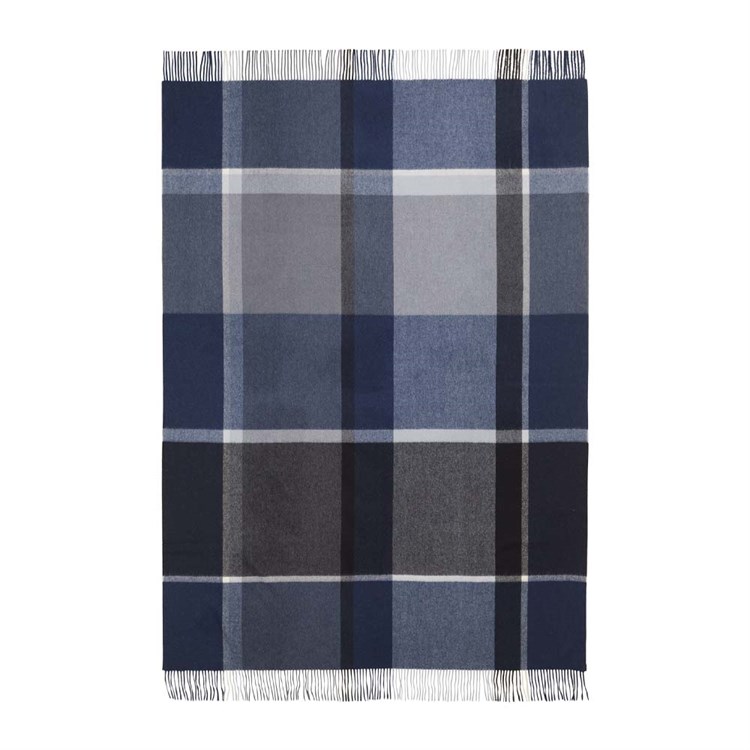 Elvang Manhattan Plaid Dark Blue/asfalt utfoldet