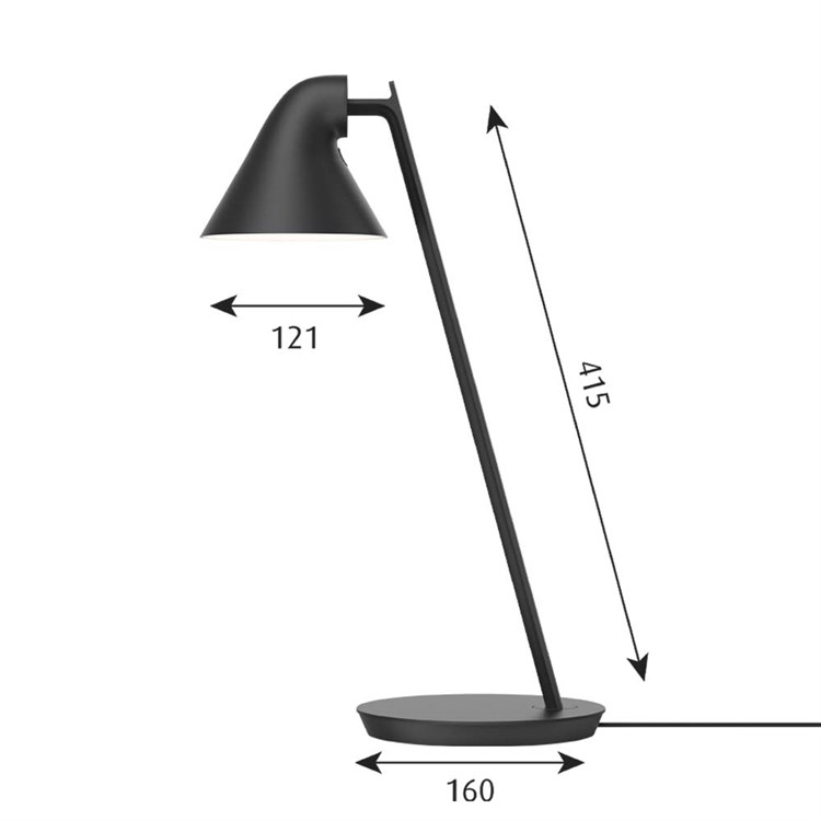 Louis Poulsen NJP Mini Bordlampe Sort Mål