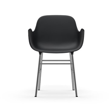 Normann Copenhagen Form Spisebordstol m/armlene Krom/Sort