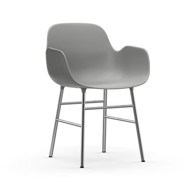 Normann Copenhagen Form Spisebordstol m/armlene Krom/Grå Skraa