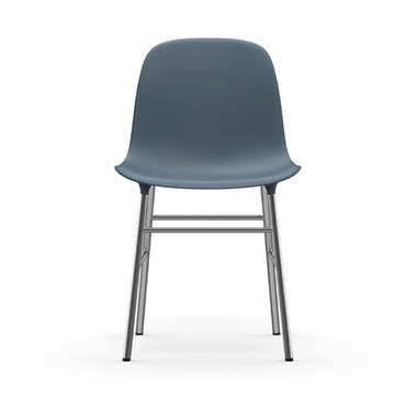 Normann Copenhagen Form Spisestuestol Krom/Blå Front