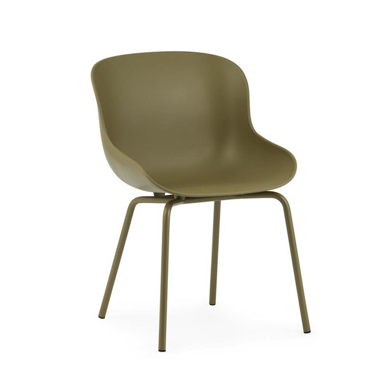 Normann Copenhagen Hyg Spisestuestol Stål/Olive Skrå