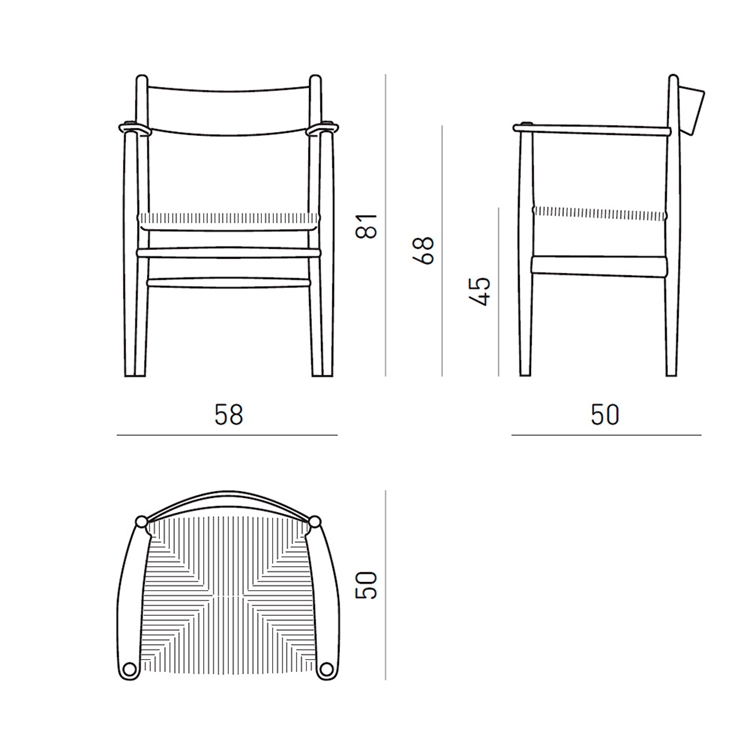 Carl Hansen og Søn CH37 Spisebordsstol - mål