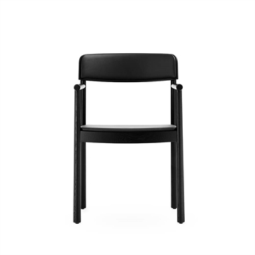 Normann Copenhagen Timb Stol med armlener Polstret - Sort/Ultra skinn