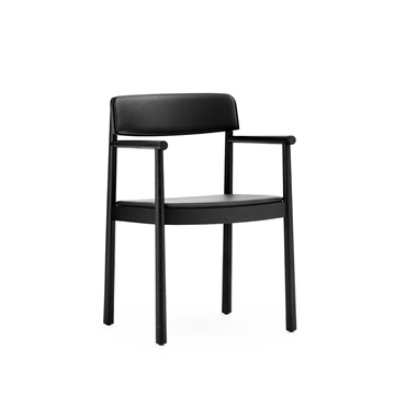 Normann Copenhagen Timb Stol med armlener Polstret - Sort/Ultra skinn side