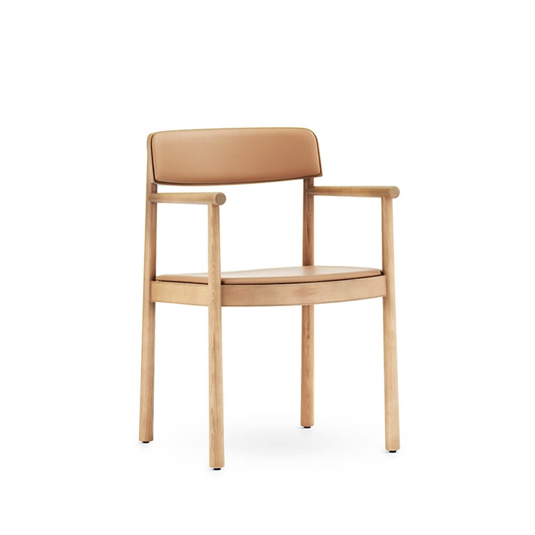 Normann Copenhagen Timb Stol med armlener Polstret - Tan/Ultra skinn/Camel side