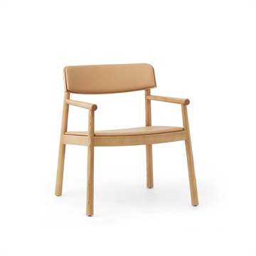 Normann Copenhagen Timb Lounge stol Polstret - Tan/Ultra skinn/Camel side