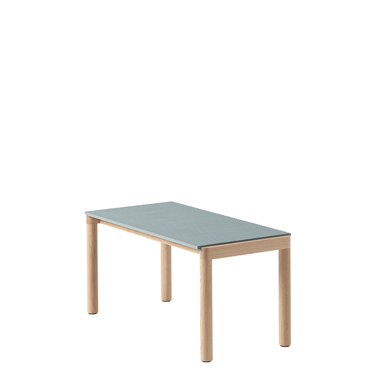 Muuto Couple Sofabord 40X84 ​​​​I Bølget - Lyseblå/Eik 