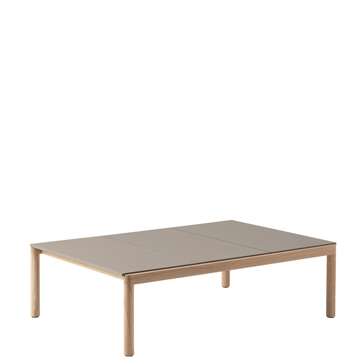 Muuto salongbord 2 vanlig i bølget 84,5 x 120 - Taupe/eik