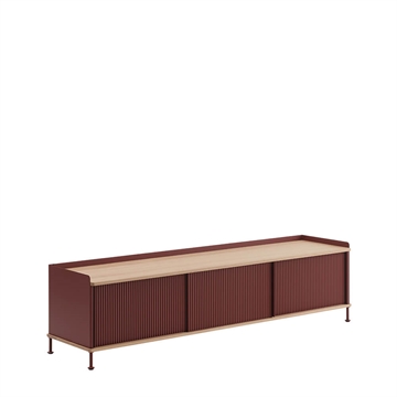 Muuto Enfold Sidebord - 186x45 - Oljet eik/Dyp rød