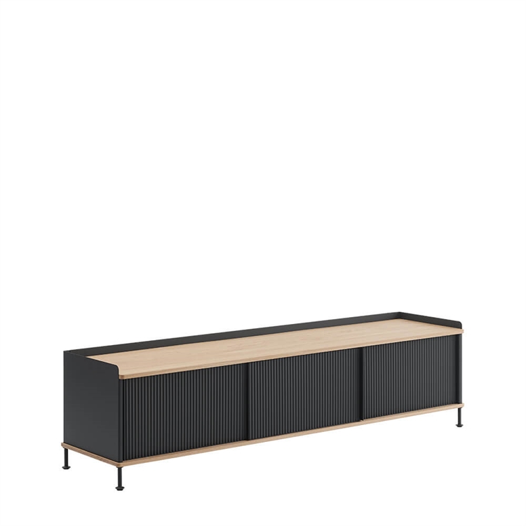 Muuto Enfold Sidebord - 186x45 - Oljet Eik/Antrasitt Sort