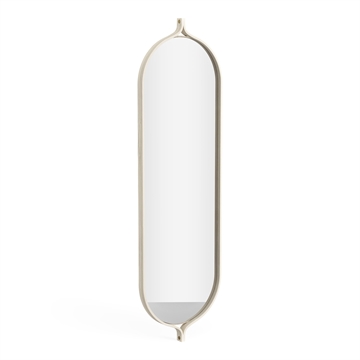 Swedese Comma Oval Mirror - Ask Hvit-pimentert Lakkvinkel 2