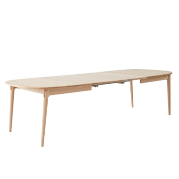 Hammel Furniture Miro Spisebord - Eik, Hvitolje med tilleggsplater