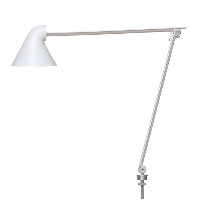 Louis Poulsen NJP Bordlampe med pinne Ø40 hvit