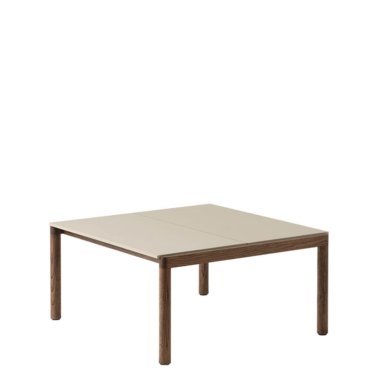 Muuto Par Sofabord Vanlig 80 X 84 - Sand/Mørk oljet eik